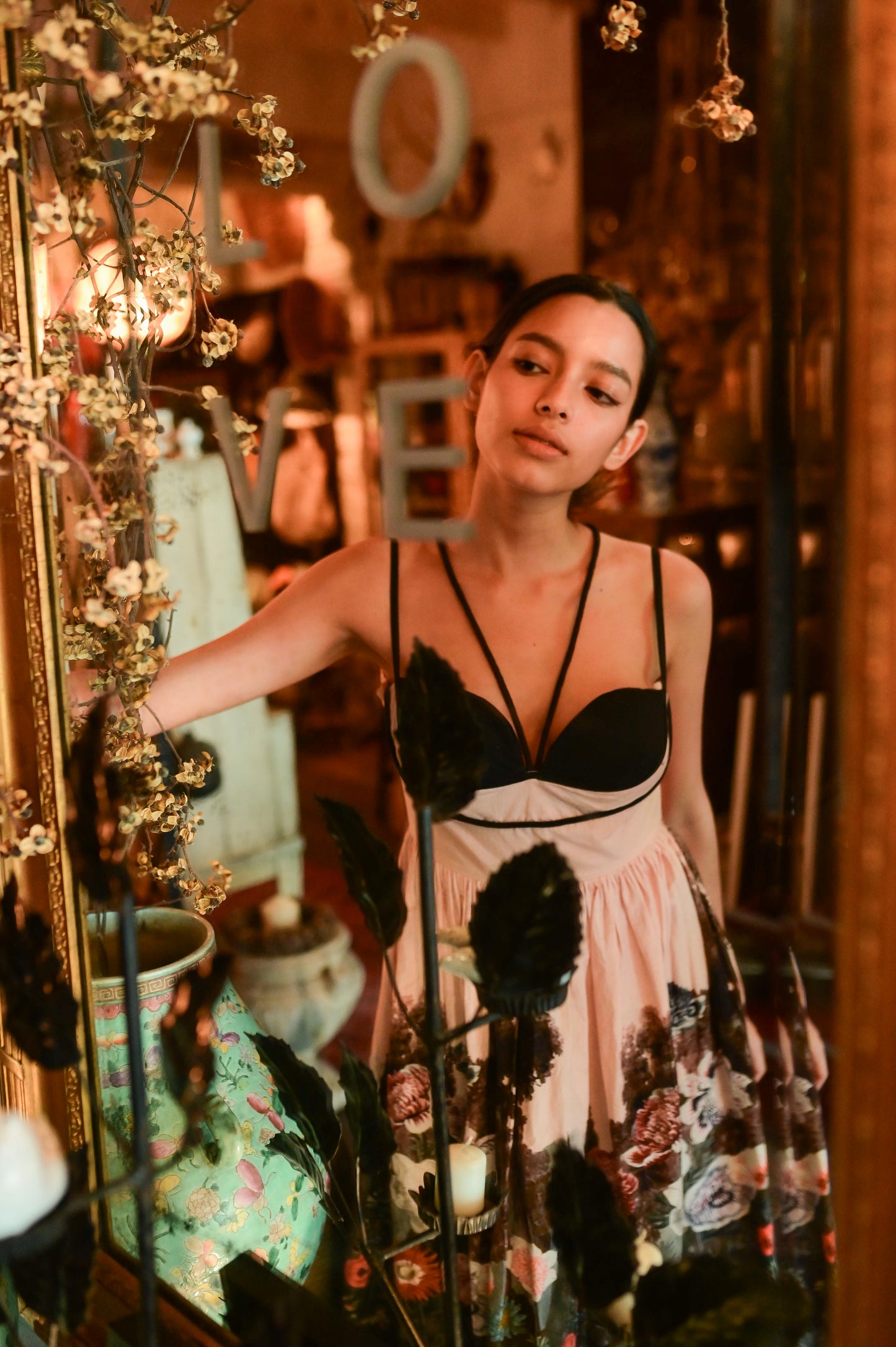 Peach Forest Crump Midi Dress