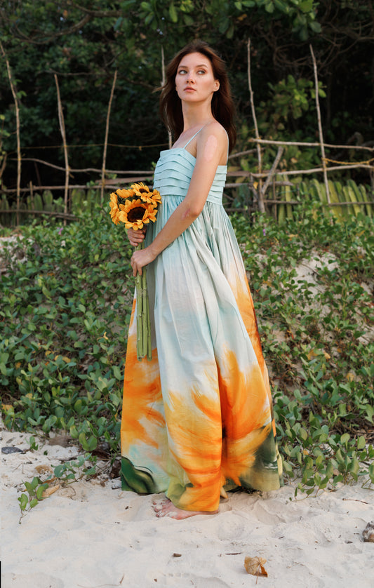 Sunflower Pleated Dress