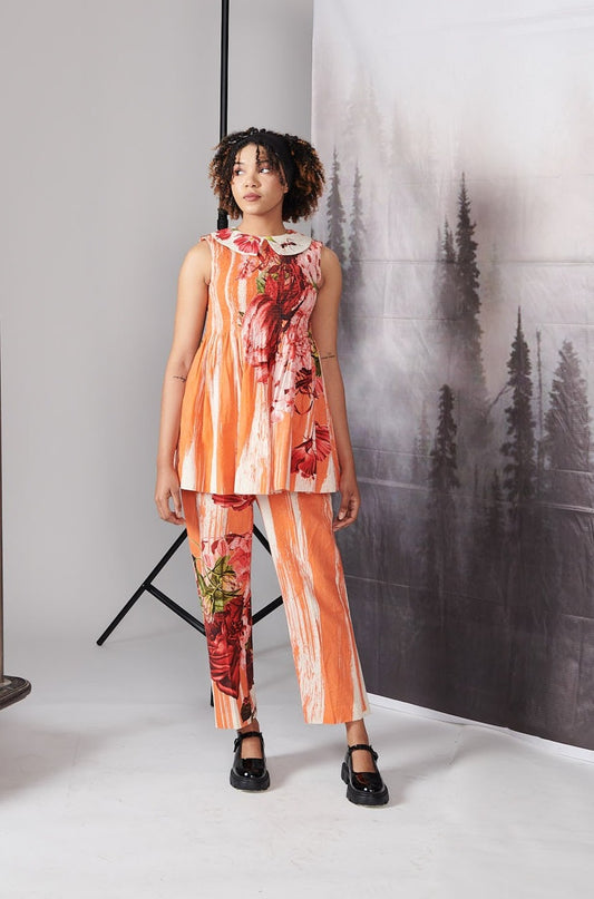 Orange Scratch Print Co-ord Set