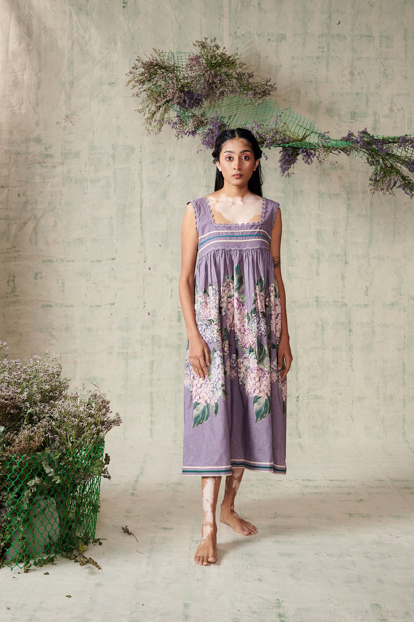 Hydrangea A-line Sleeveless Dress