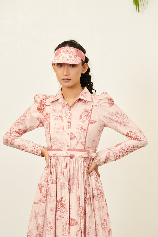 Peach Bunny Collar Dress