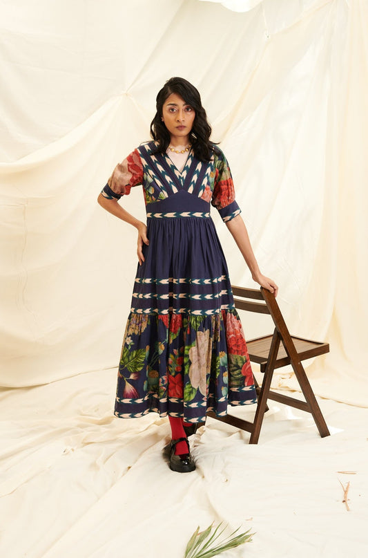 Poppy Bloom Stripe Dress