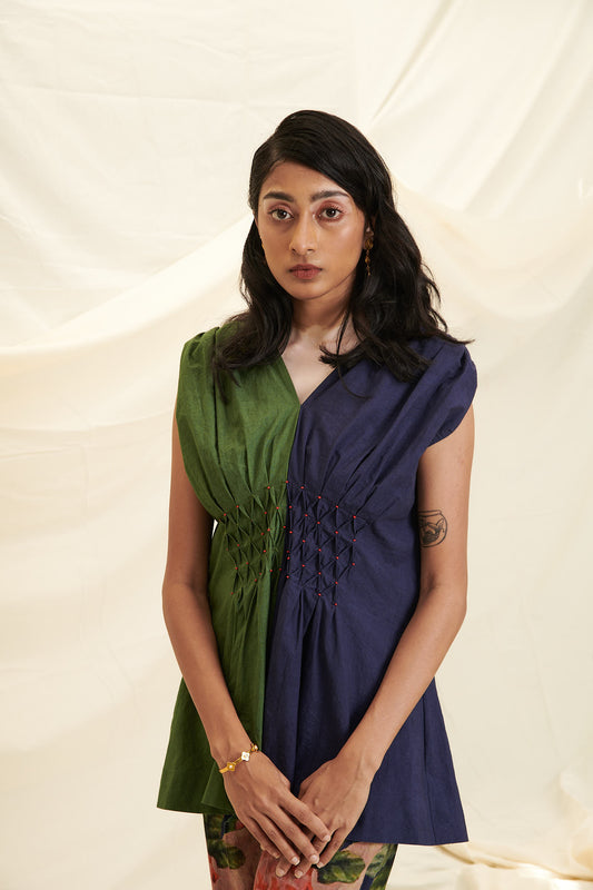 Blue & Green Poppy Bloom All Over Print Co-ord Set