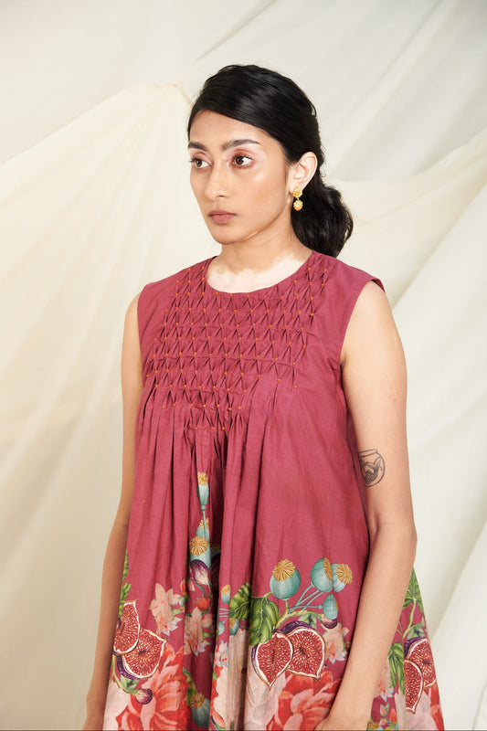 Poppy Bloom Smocking Sleeveless Co-ord Set