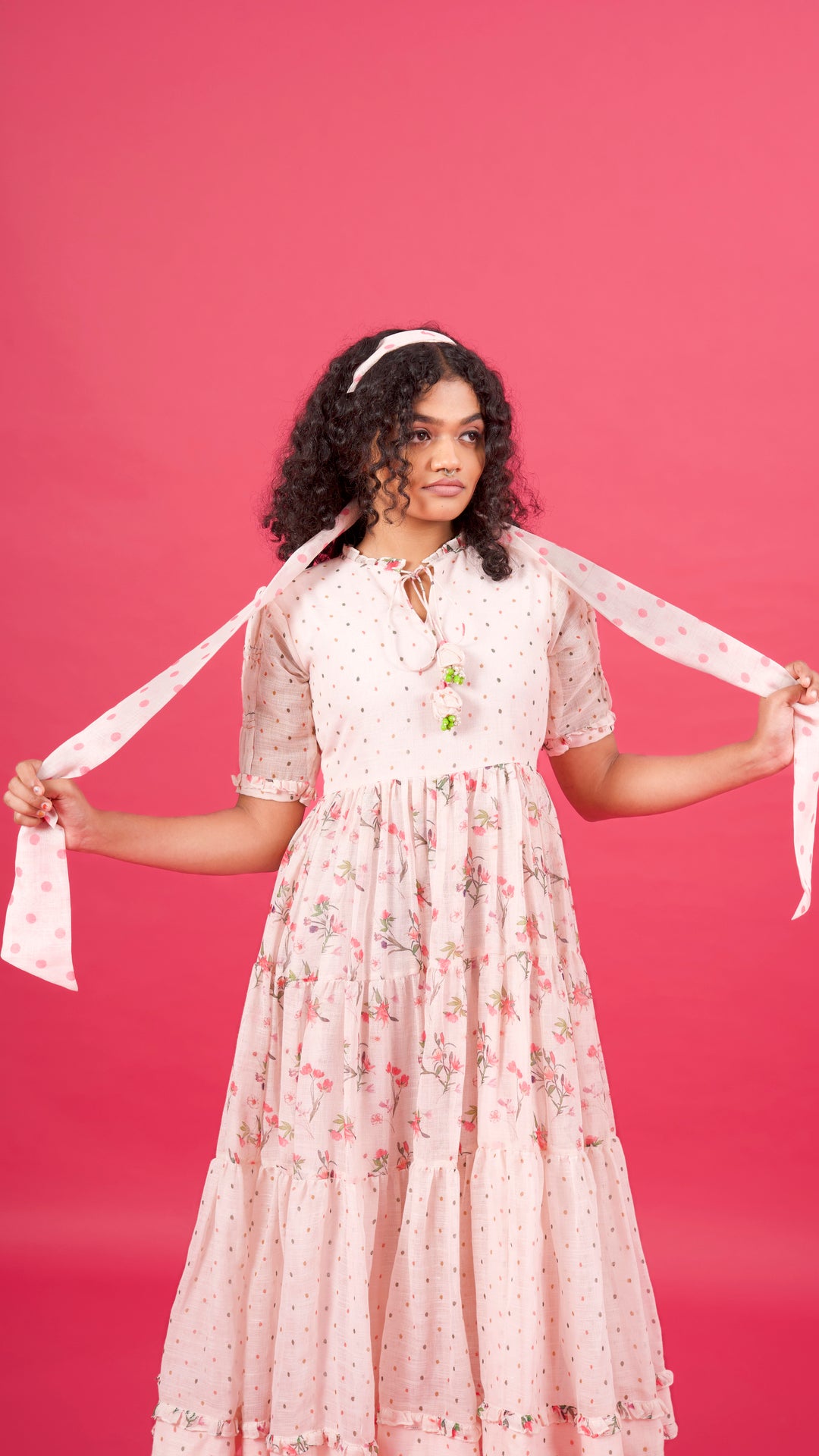 Pink Polka Wildflower Dress