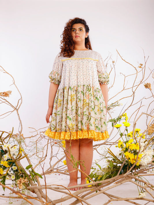 Birdy Smocking Short Dress