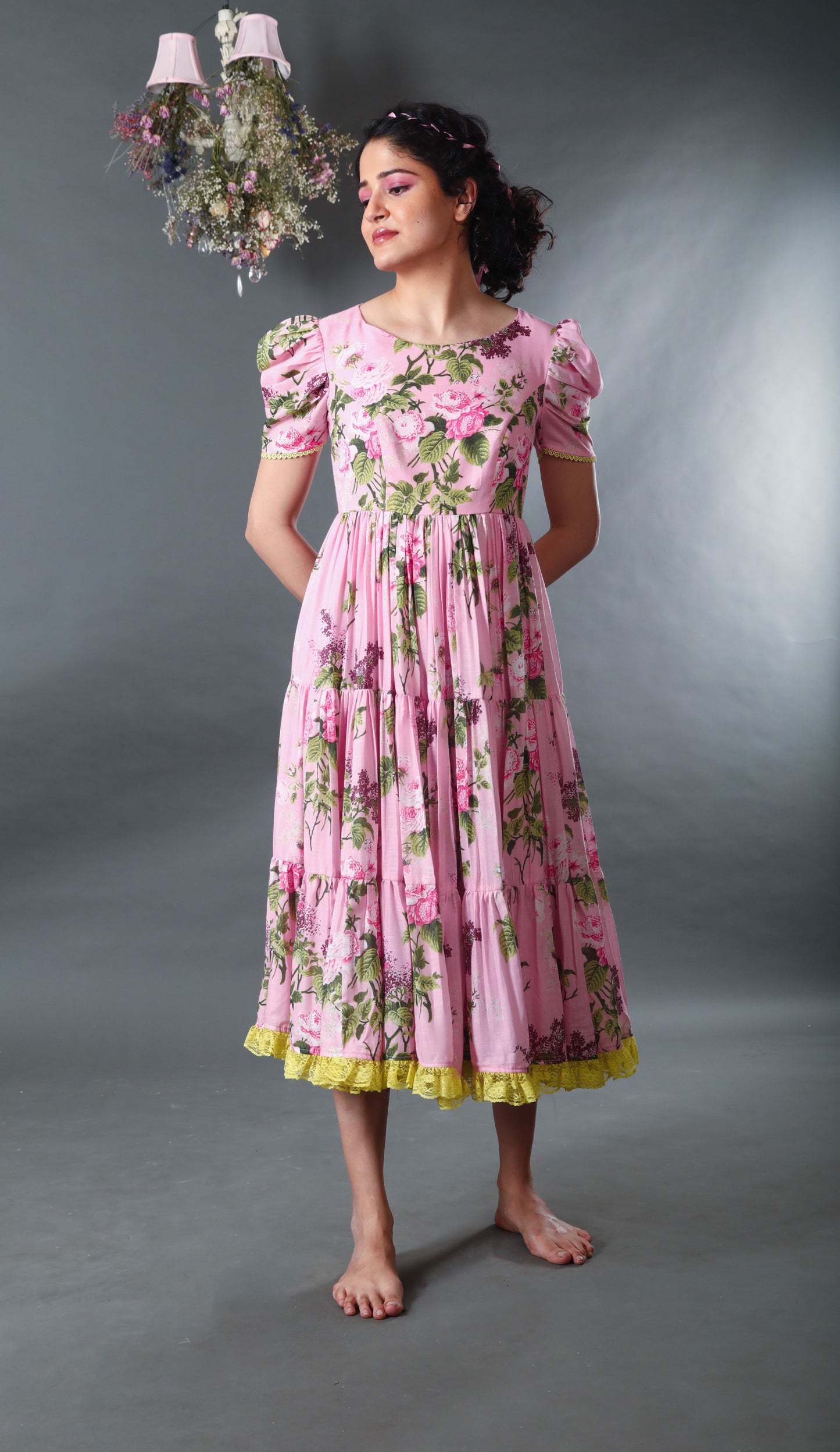 Victorian Sleeve Pink Pomme Dress