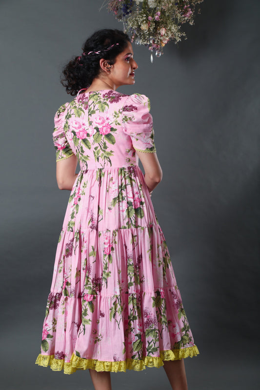 Victorian Sleeve Pink Pomme Dress