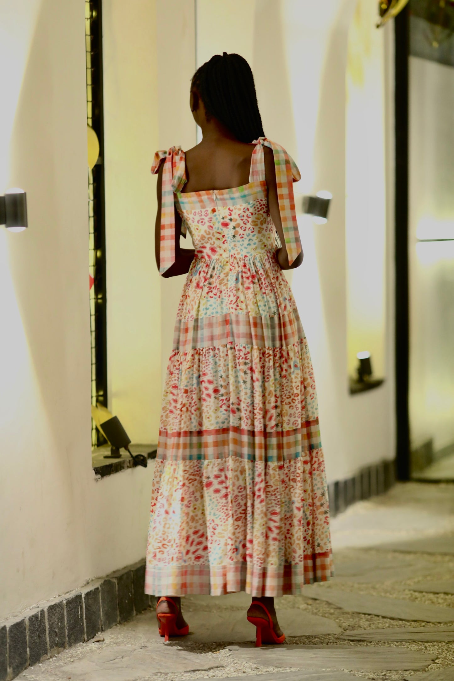 Candy Animal Shoulder Tie Up Dress