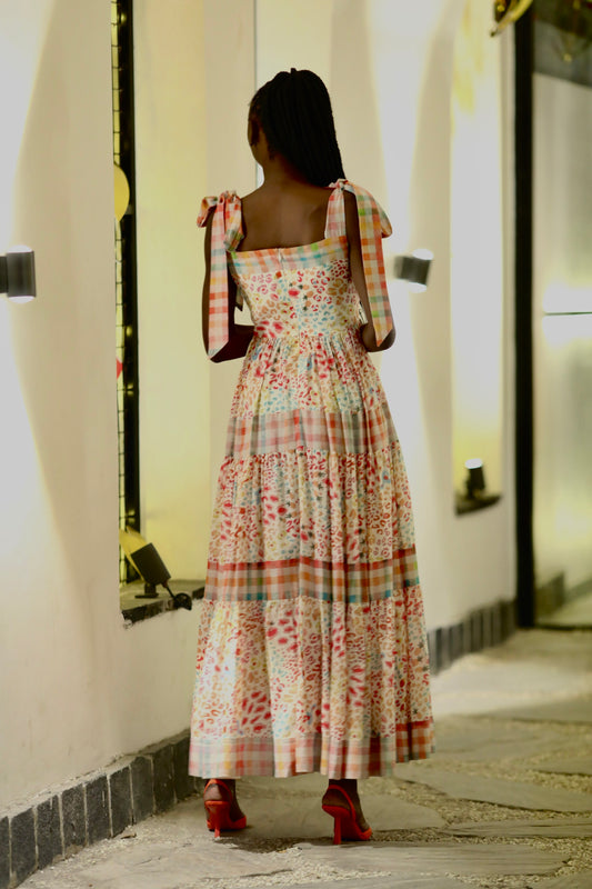 Candy Animal Shoulder Tie Up Dress