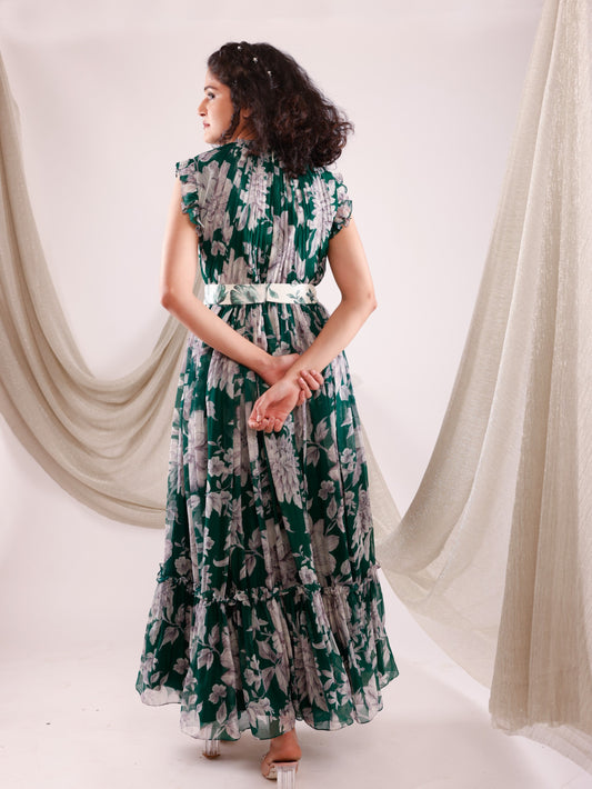 Bloom Of The Night Half Bow Long Dress