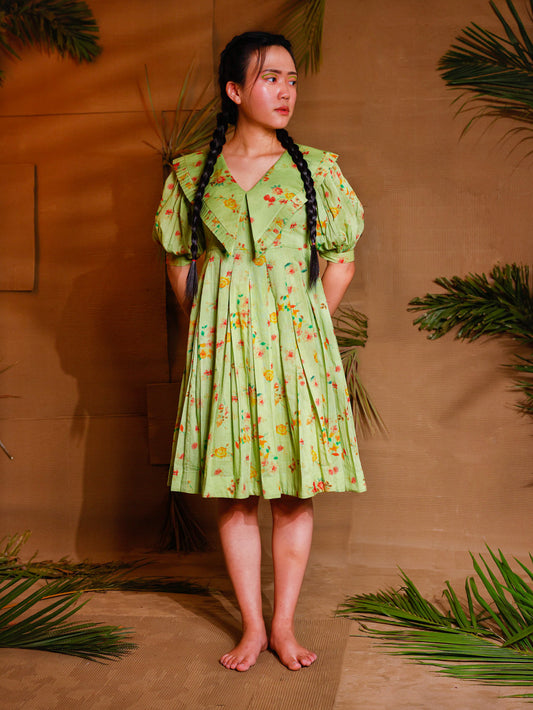 Green Collar Cottage Dress