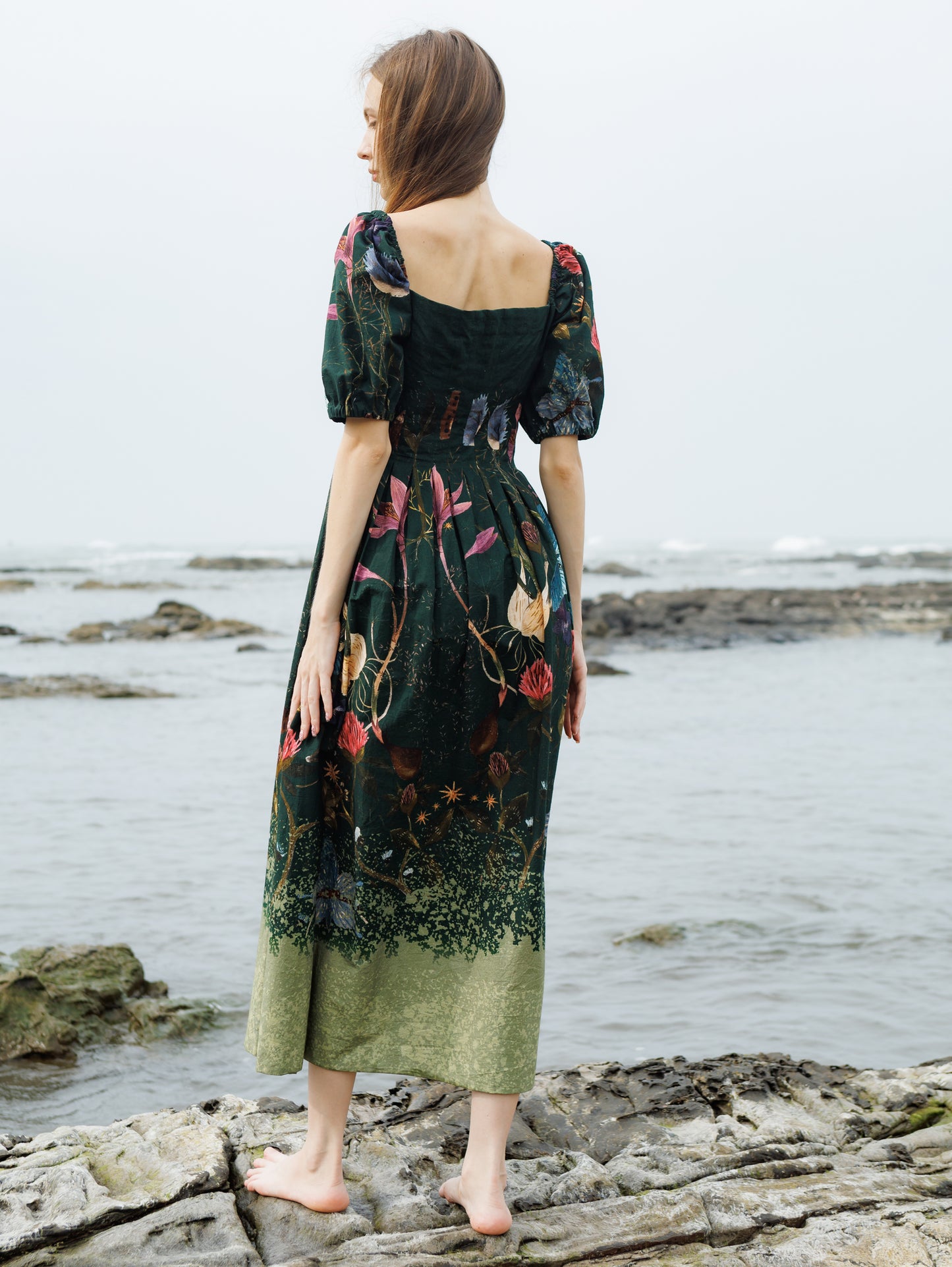 Green Forest Crump Midi Dress