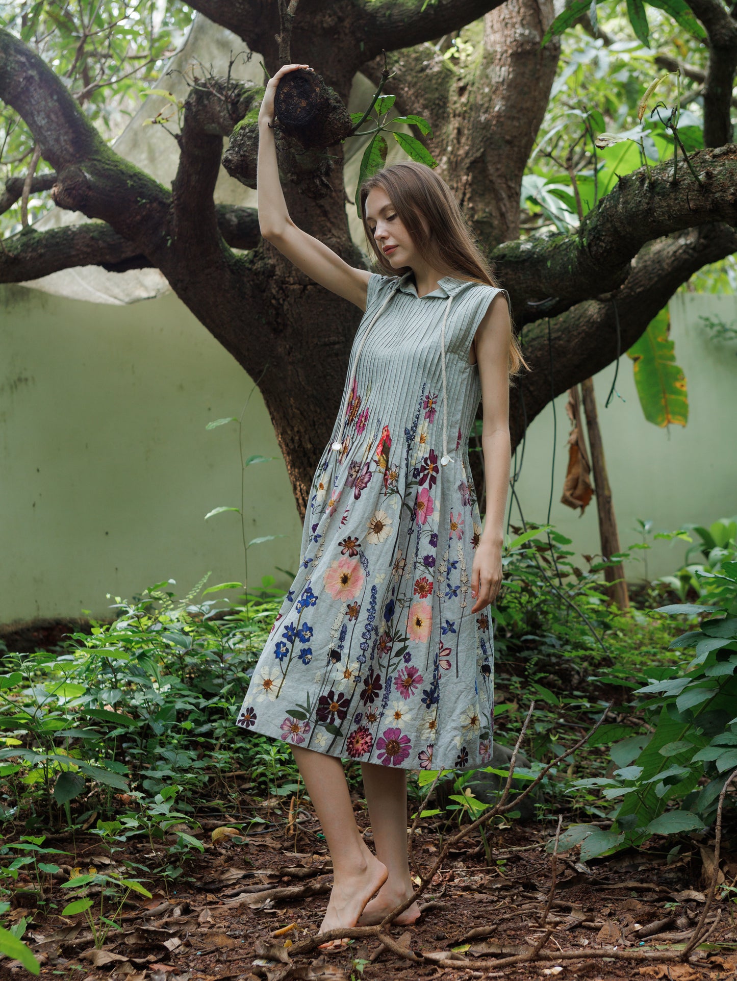 Fleur Imprint Cord Dress