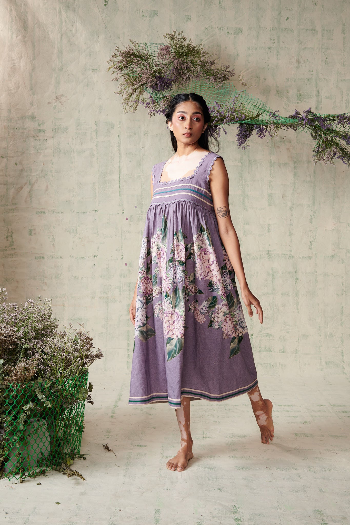 Hydrangea A-line Sleeveless Dress