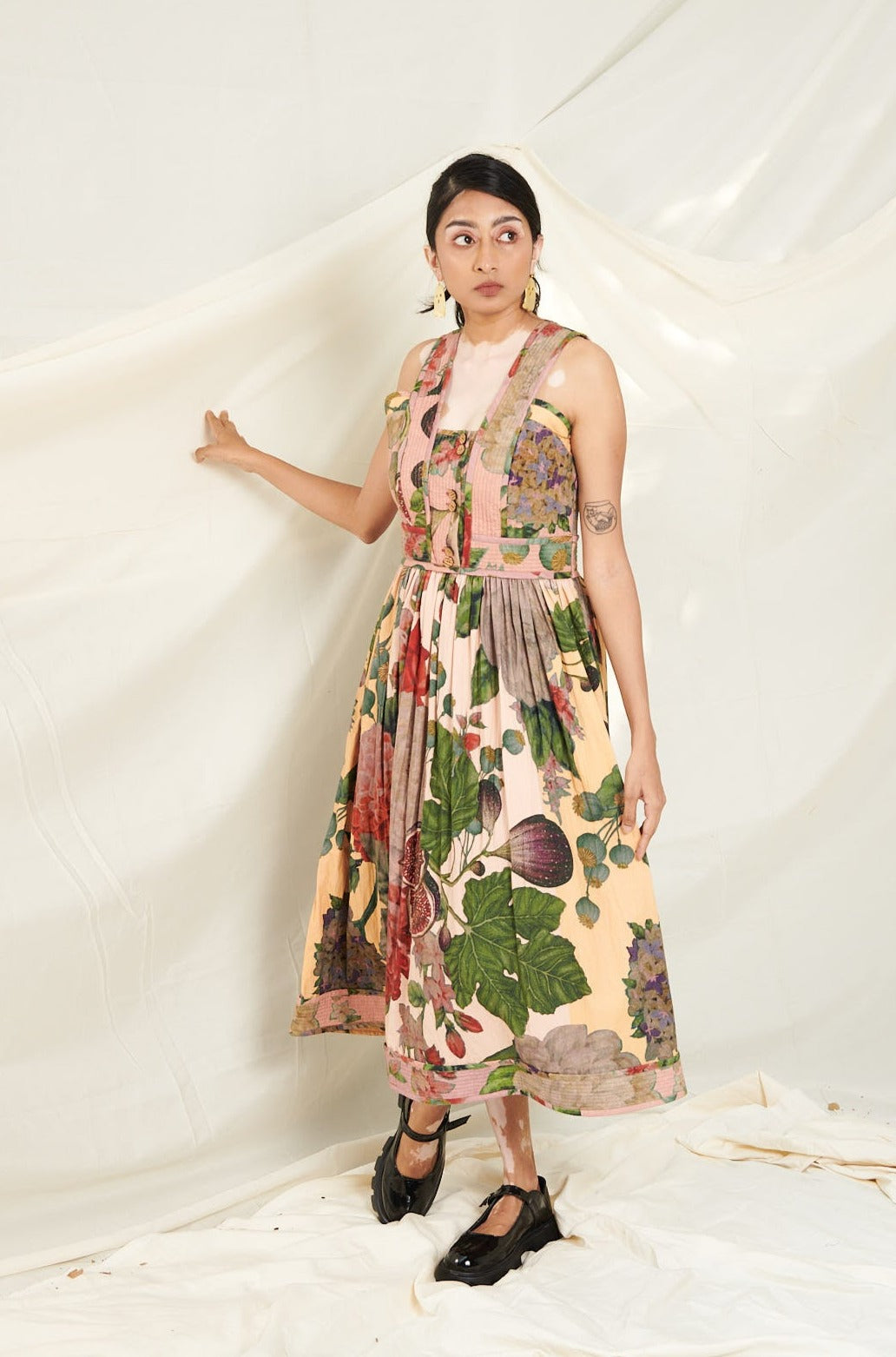 Multi Color Poppy Bloom Quilted Dress