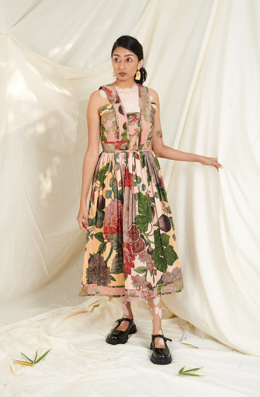 Multi Color Poppy Bloom Quilted Dress