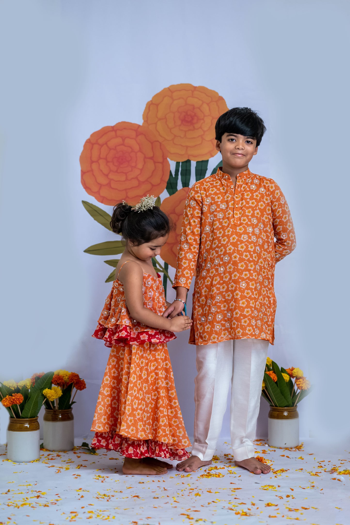 Orange Pomme Kurta Set