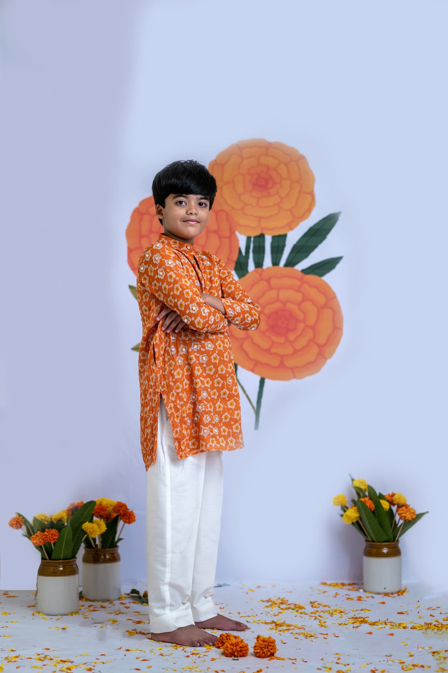 Orange Pomme Kurta Set