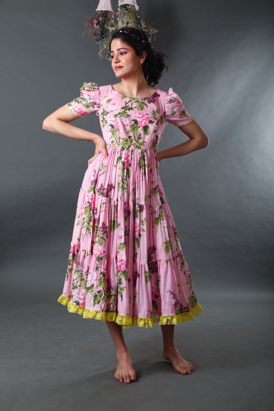 Victorian Sleeve Pink Pomme Dress